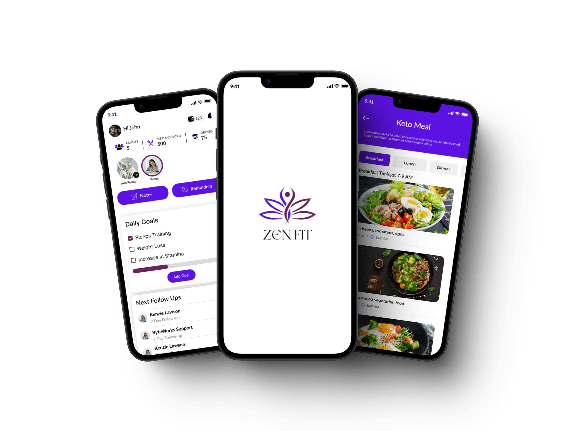 Pure Balance App Screens